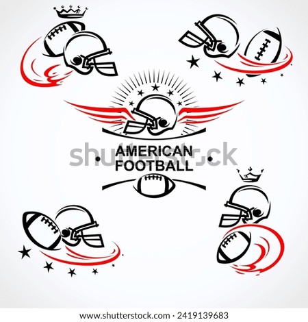 American football labels and icon set. Collection icons football. Vector