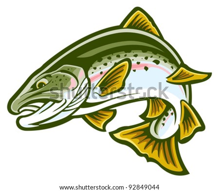 Rainbow Trout Stock Vector Illustration 92849044 : Shutterstock