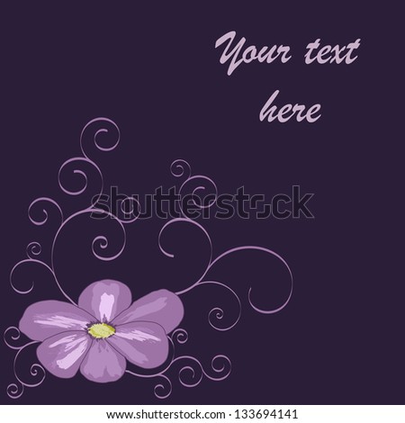 Purple background with flower