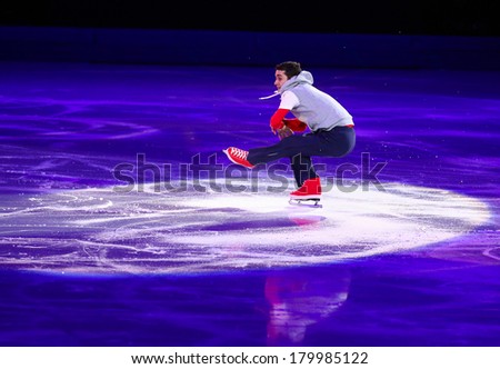 Sochi, RUSSIA - February 22, 2014: Javier FERNANDEZ at Figure Skating Exhibition Gala at Sochi 2014 XXII Olympic Winter Games