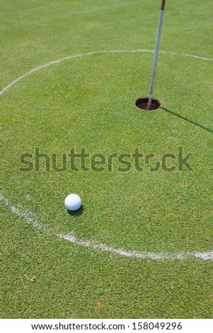 easy putt golf ball in give line, good shot