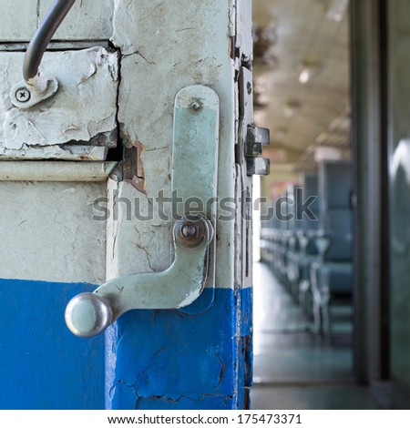 A old bolts train on the door