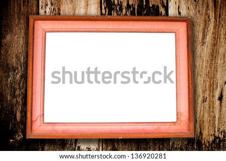 old wood frame empty on wall