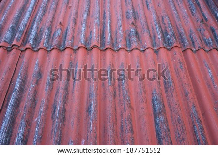 Old red rust iron roof background