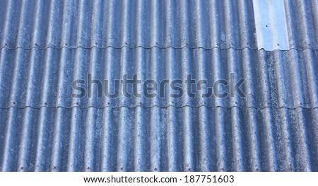 Old blue gray rust iron roof background