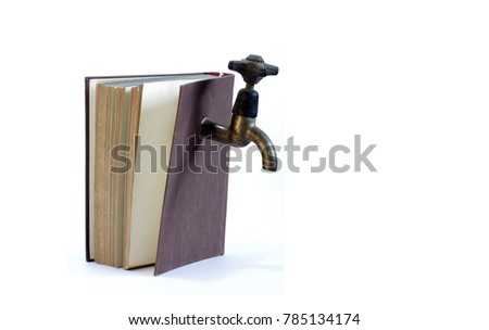water tap and book the instalater's manual objects isolated Imagine de stoc © 