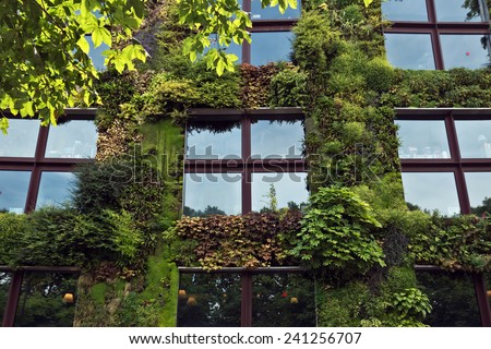 PARIS, FRANCE - JUNE 9: Quai Branly Museum. The green wall on part of the exterior of the museum was designed and planted by Gilles Clement and Patrick Blanc.