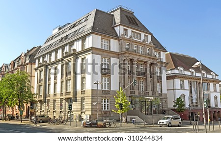 FRANKFURT AM MAIN, GERMANY - JULY 2, 2015: Old architecture of Frankfurt am Main, Germany.