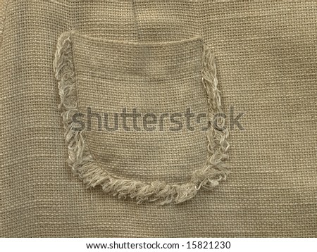High resolution image of back pocket of linen material