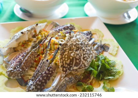 fresh crab on dish