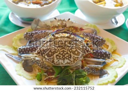 fresh crab on dish