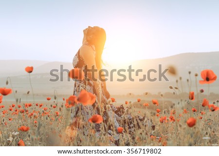 Similar – Foto Bild Frau in rotem Blumenkleid umarmt einen Baum.