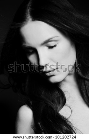 Beauty black and white woman portrait