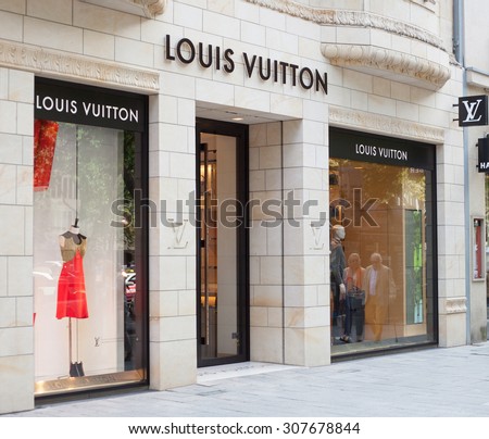 DUSSELDORF, GERMANY - JULY, 2015: Louis Vuitton store on Konigsallee in Dusseldorf Germany