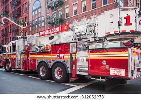 NEW YORK CITY, USA - SEPTEMBER, 2014: New York City fire truck