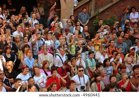 a congregation of tourists at sight-seeing