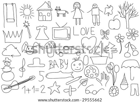 Illustration Of Children Drawing - 29555662 : Shutterstock