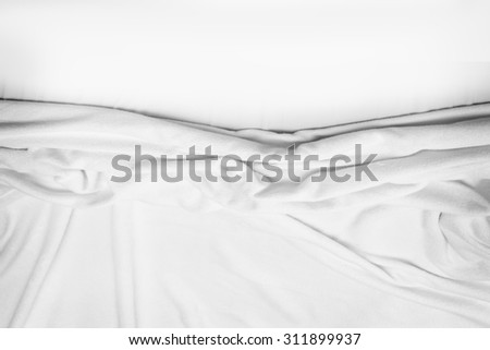 Top view of f bedding sheets and pillow