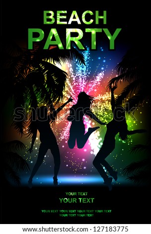 A Flyer For A Summer Party Salute Vector Isolated On Black