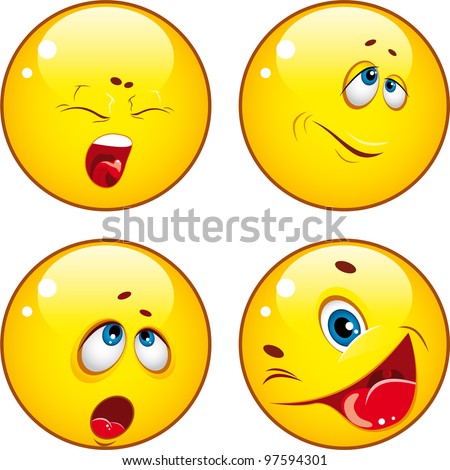 Smiley Faces Stock Vector Illustration 97594301 : Shutterstock