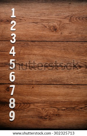 list of numbers on wooden board