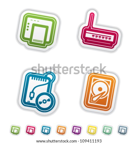 Vector Images Illustrations And Cliparts Computer Parts And Accessories Pictured Here From Left To Right Adsl Modem Wi Fi Router Portable Cd Rom Drive Internal Hard Disk Drive Hqvectors Com