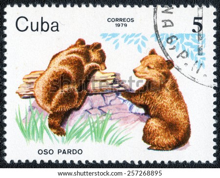 CUBA - CIRCA 1979: A Stamp printed in CUBA, shows  OSO PARDO, circa 1979