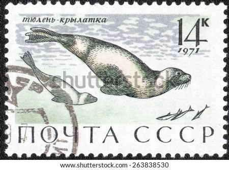 USSR - CIRCA 1971: A stamp printed in USSR shows series of wild animals \