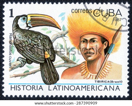 CUBA - CIRCA 1987: A stamp printed by Cuba, shows shows a series of images of \
