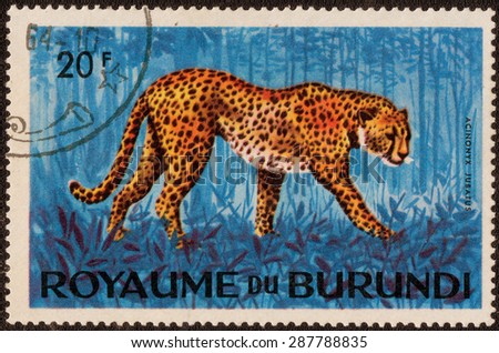 BURUNDI - CIRCA 1974: A stamp printed by Burundi shows a series of images 
