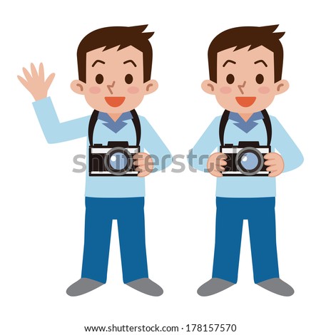 Man With A Camera Stock Vector Illustration 178157570 : Shutterstock