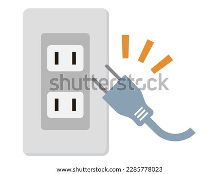 Vector illustration of inserting a plug into an electrical outlet