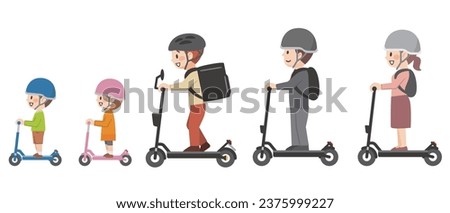 Similar – Image, Stock Photo Woman on electric kick scooter