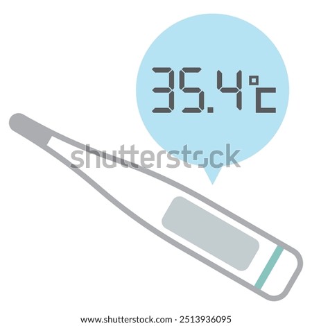 Simple vector illustration of a thermometer. 35.4℃