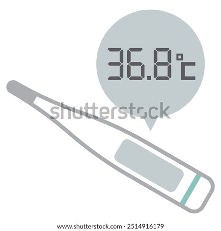 Simple vector illustration of a thermometer. 36.8℃