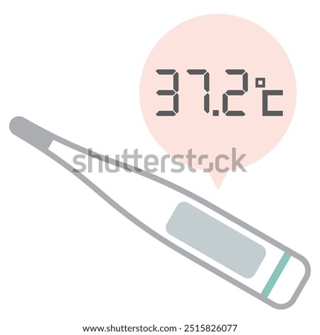 Simple vector illustration of a thermometer. 37.2℃