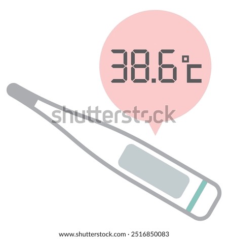 Simple vector illustration of a thermometer. 38.6℃