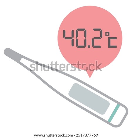 Simple vector illustration of a thermometer. 40.2℃