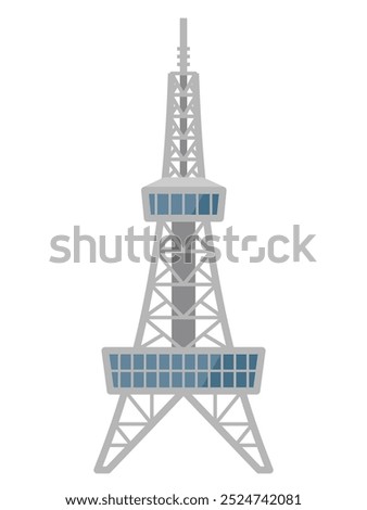 Nagoya TV Tower simple vector illustration