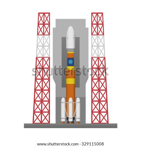 Rocket Launch Pad Stock Vector Illustration 329115008 : Shutterstock