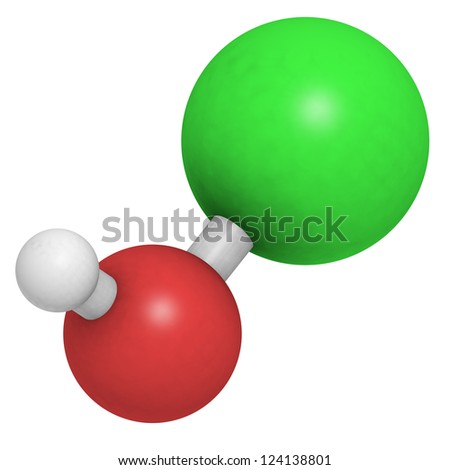 Hypochlorous Acid (Hclo) Molecule, Chemical Structure. Salts Of ...