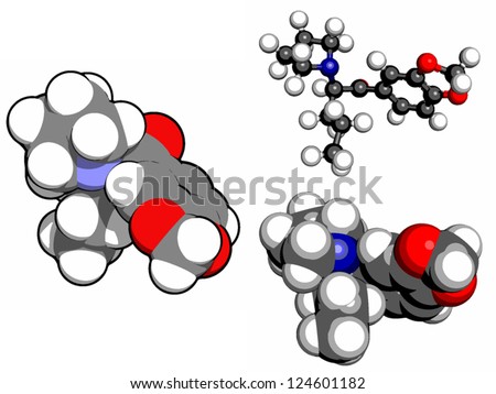 methylenedioxypyrovalerone (MDPV, Bath salts) molecule, chemical structure.