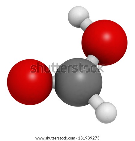 Formic Acid Ant Sting Chemical, Molecular Model. Atoms Are Represented ...