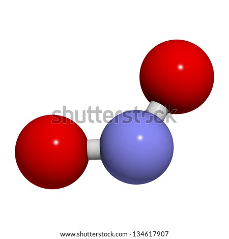 Nitrogen Dioxide (No2, Nox) Toxic Gas And Air Pollutant, Molecular ...
