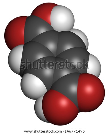 Terephthalic acid, polyester (PET, polyethylene terephthalate) plastic building block. Atoms are represented as spheres with conventional color coding: hydrogen (white), carbon (grey), oxygen (red).
