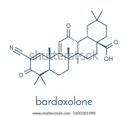 Bardoxolone drug molecule. Skeletal formula.
