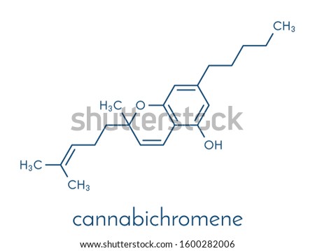 Cannabichromene or CBC cannabinoid molecule. Skeletal formula.