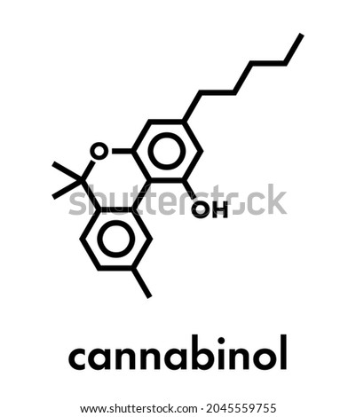 Cannabinol or CBN cannabinoid molecule. Skeletal formula.