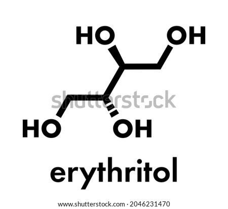 Erythritol non-caloric sweetener molecule. Skeletal formula. Foto stock © 