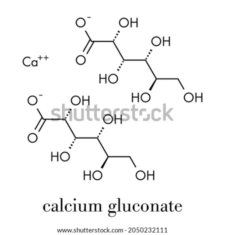 stock vector calcium gluconate drug soluble form of ca used to treat magnesium overdose hypocalcemia and 2050232111